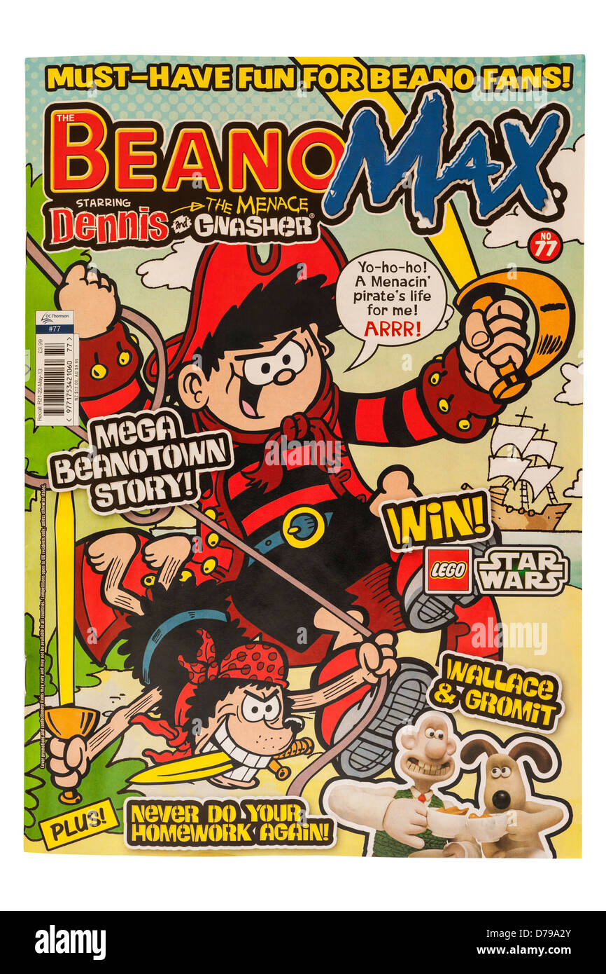 A Beano Max comic book on a white background Stock Photo