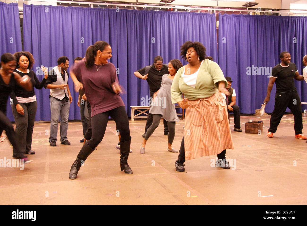 Audra McDonald, NaTasha Yvette Williams and Cast Rehearsal for 'The Gershwins' Porgy and Bess' at the New 42nd Street Studios. Stock Photo
