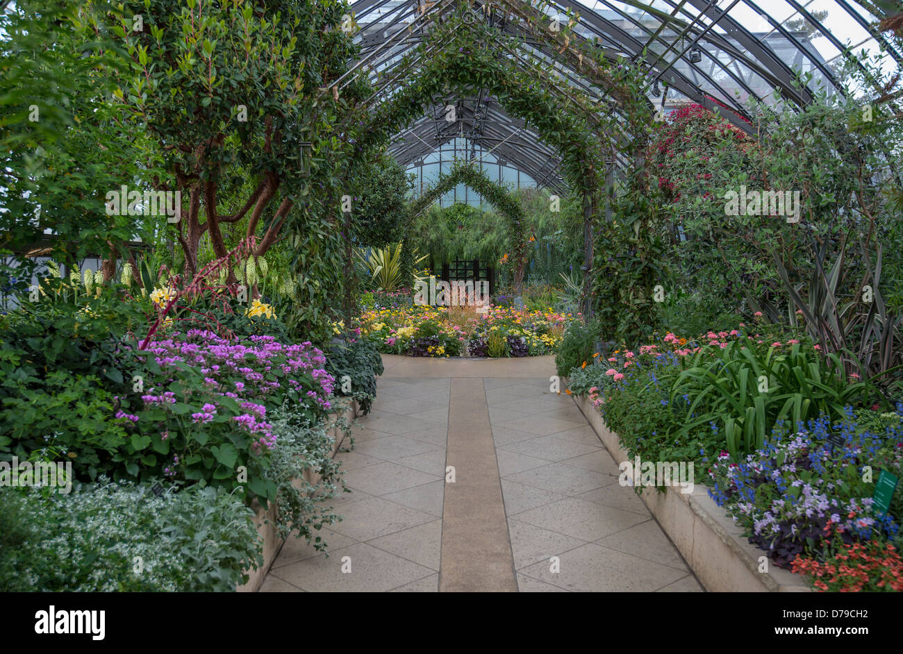 Longwood Gardens Floral Greenhouse Interior Stock Photo