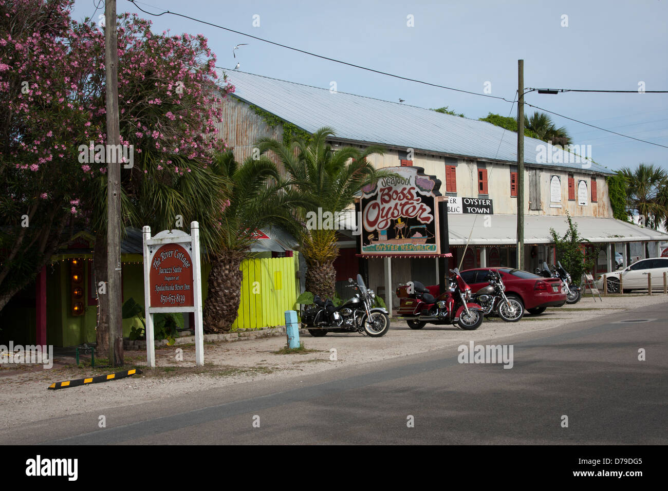 Rustic restaurant shops sign oyster hires stock photography and images