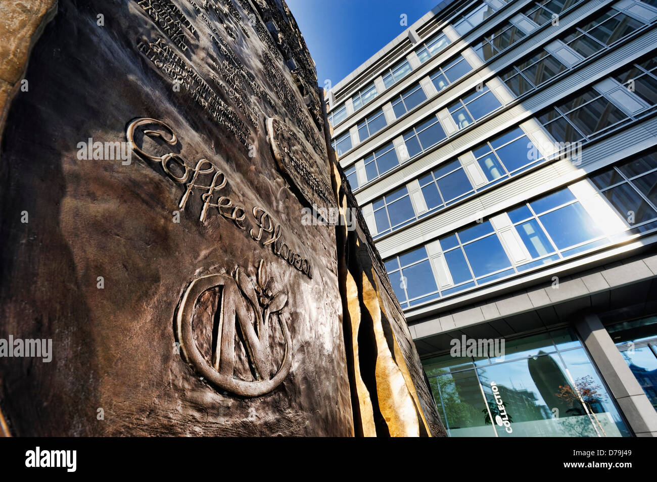 The internationally coffee plaza in the harbour city of hamburg hires stock photography and