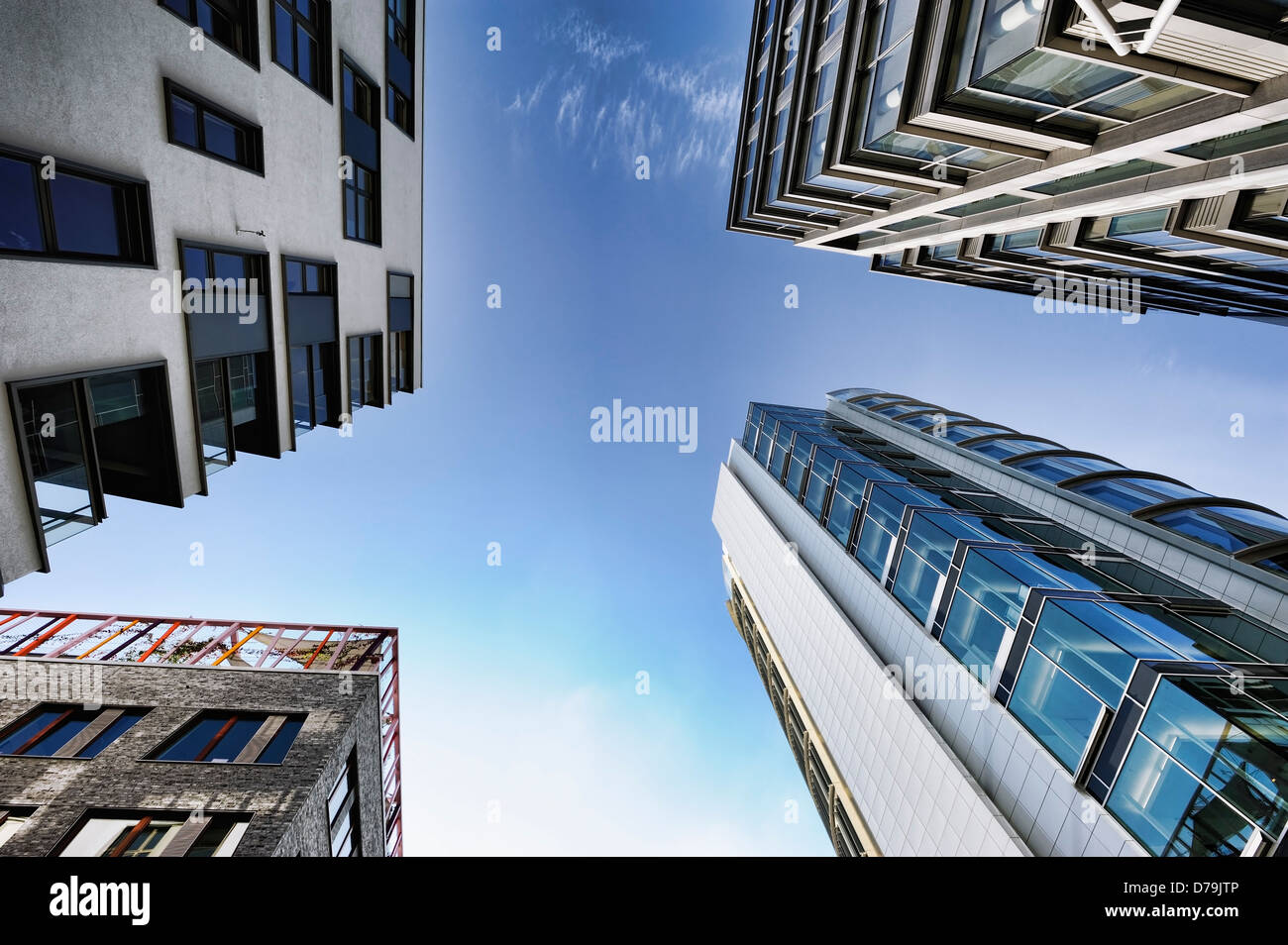 High rises in the accommodation in the sandy gate park in the harbour city of Hamburg, Germany, Europe , Hochhäuser im Quartier Stock Photo