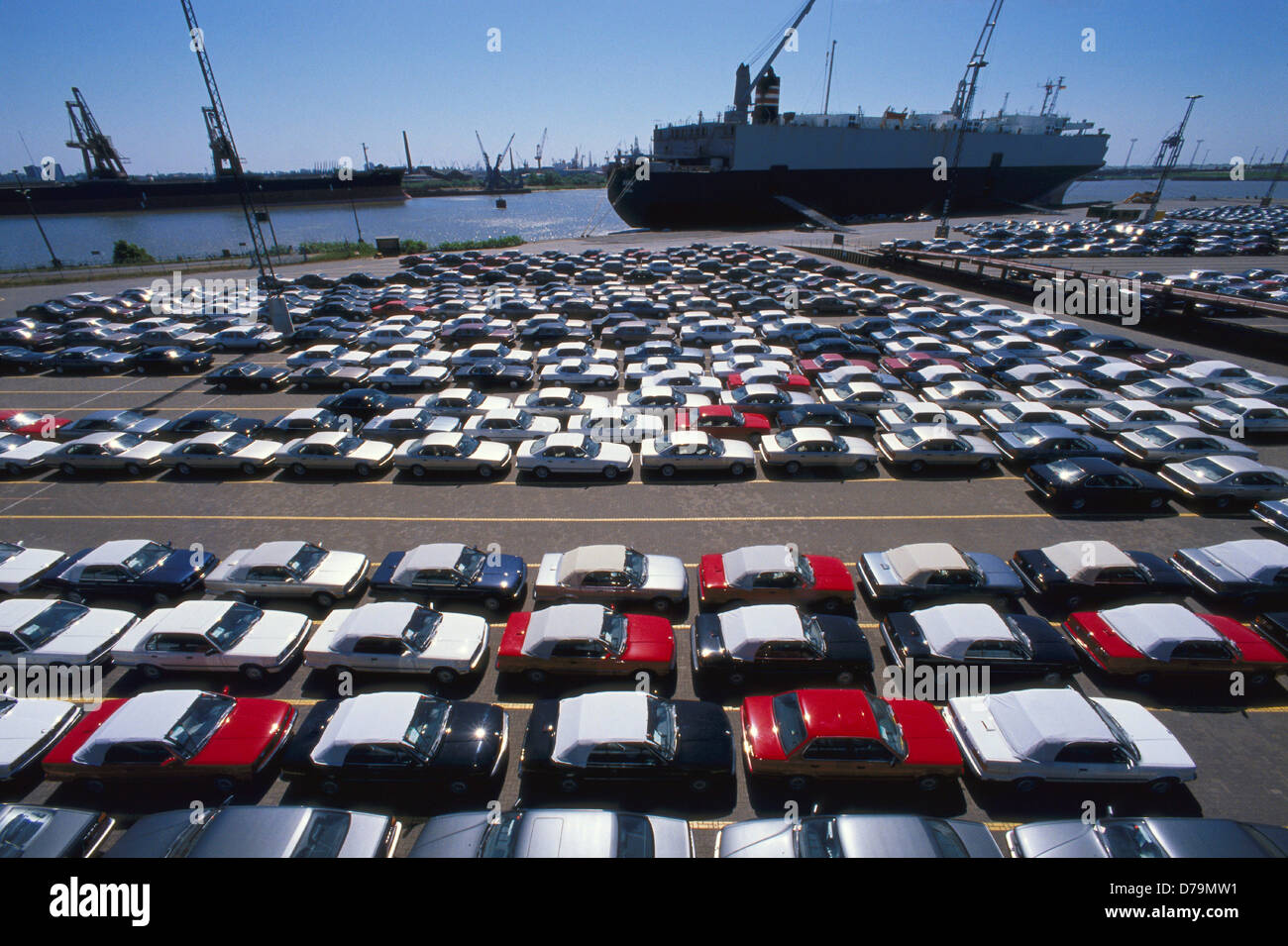 Germany Bremerhaven Import export cars in port Bremerhaven Stock Photo Alamy