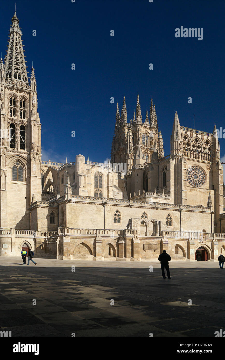 Cathedral of Santa Maria Burgos Spain, on El  Camino de Santiago de Compostela pilgrim route Stock Photo