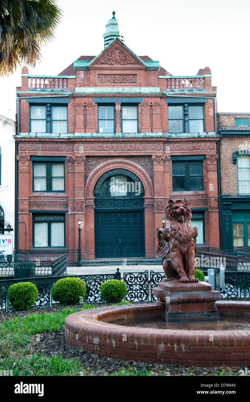A view of the historic Cotton Exchange building in Savannah,
