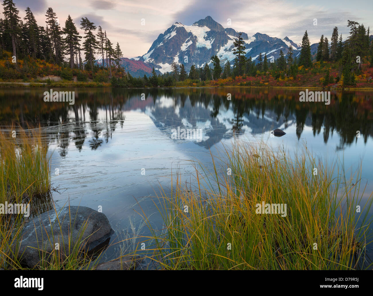 Mount BakerSnoqualmie National Forest, Washington Mt Shuksan reflecting on Picture Lake at