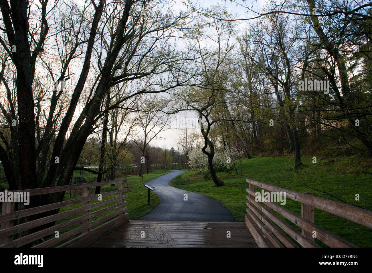 A view of the Reed Creek Greenway in Asheville in North Carolina Stock