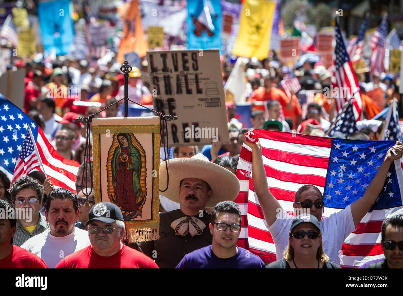 Immigration May Day March in Los Angeles 2013 Stock Photo - Alamy