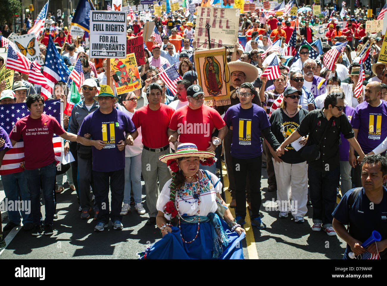 Immigration May Day March in Los Angeles 2013 Stock Photo - Alamy