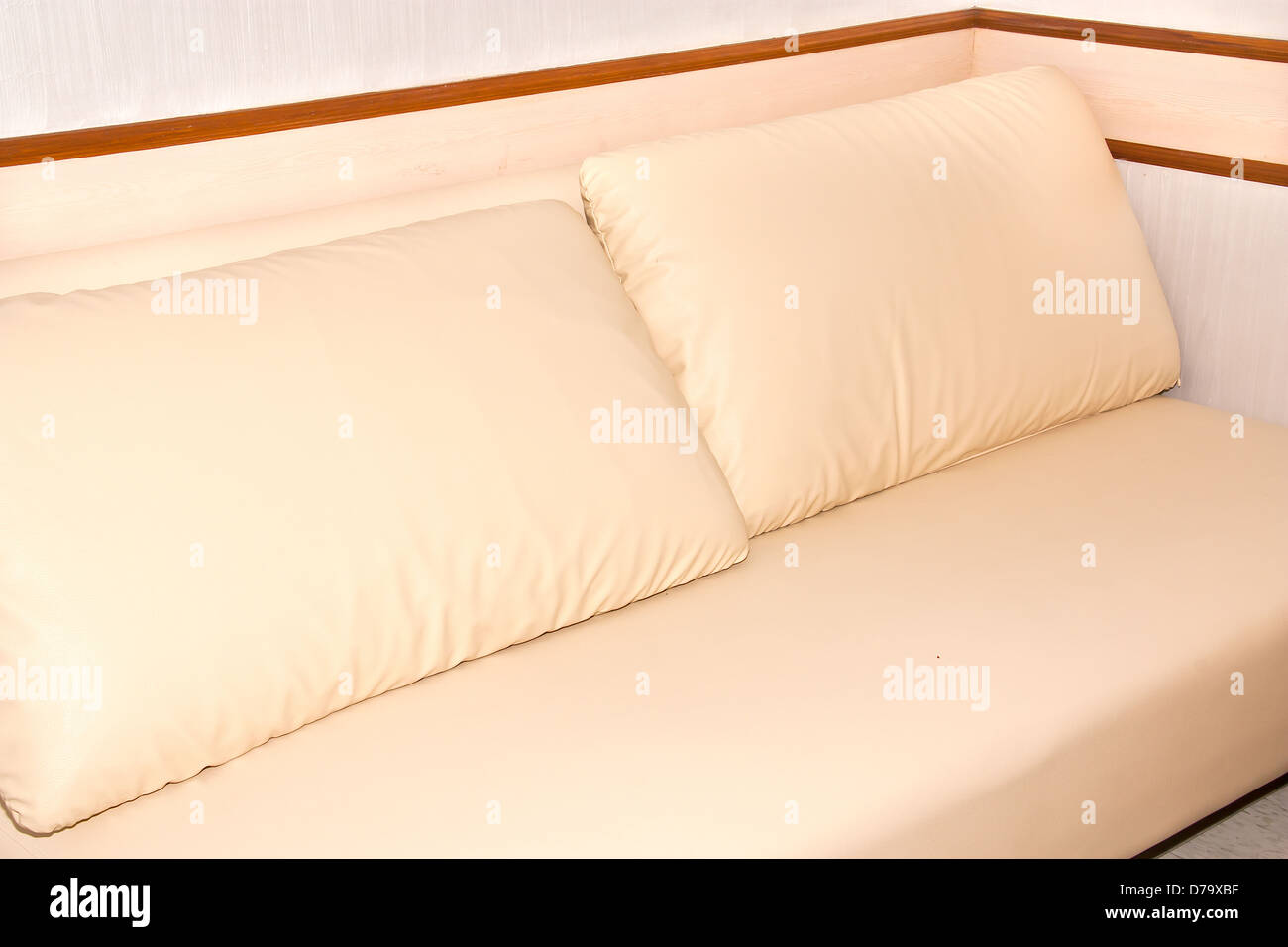 Sofas and seats were placed in the corner of the room. Stock Photo