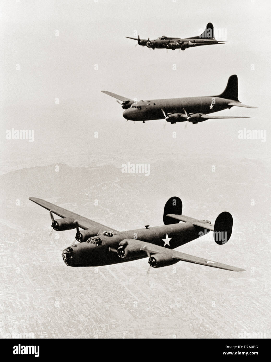 Warplanes Over Los Angeles Stock Photo