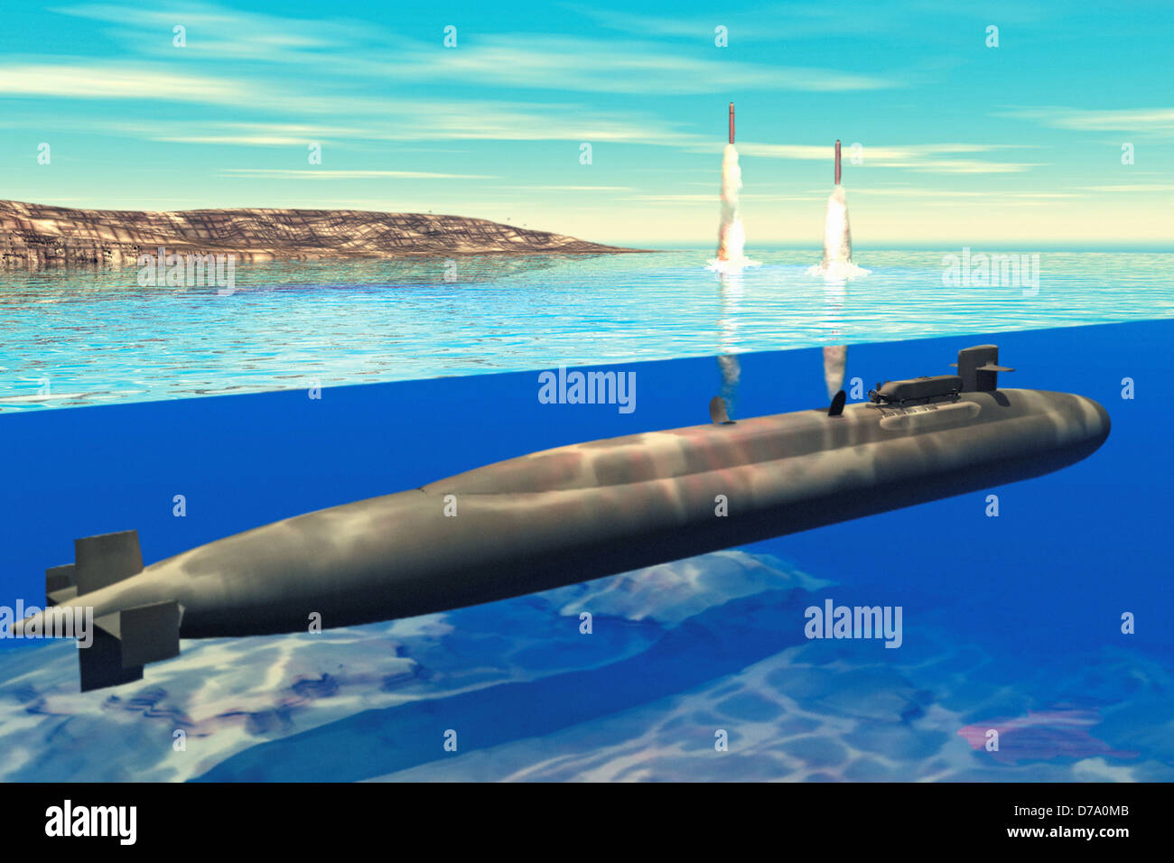 Artist Concept Converted Submarine Stock Photo