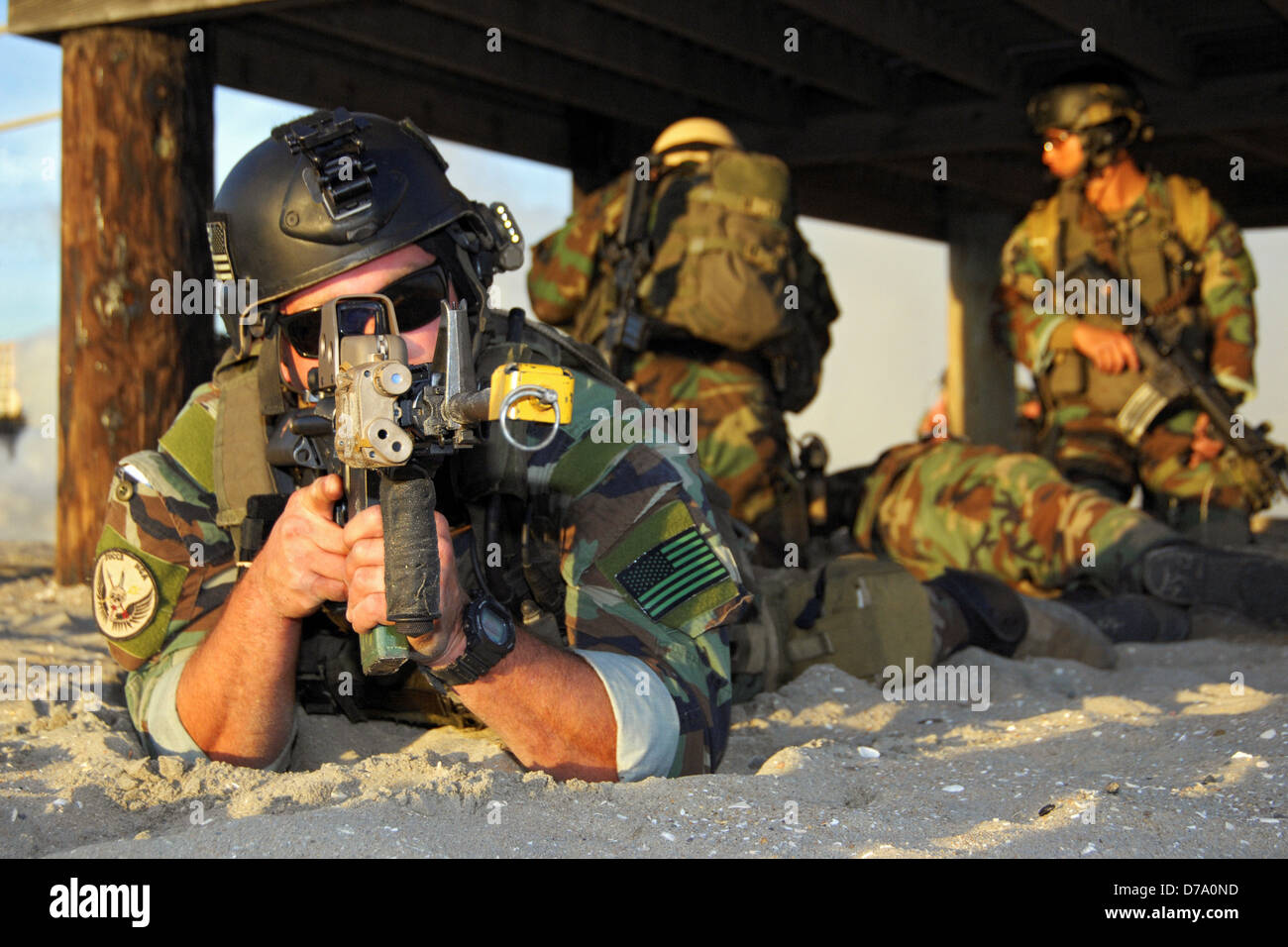 Special Warfare Combatant-craft Crewman Keeps Look Out Stock Photo