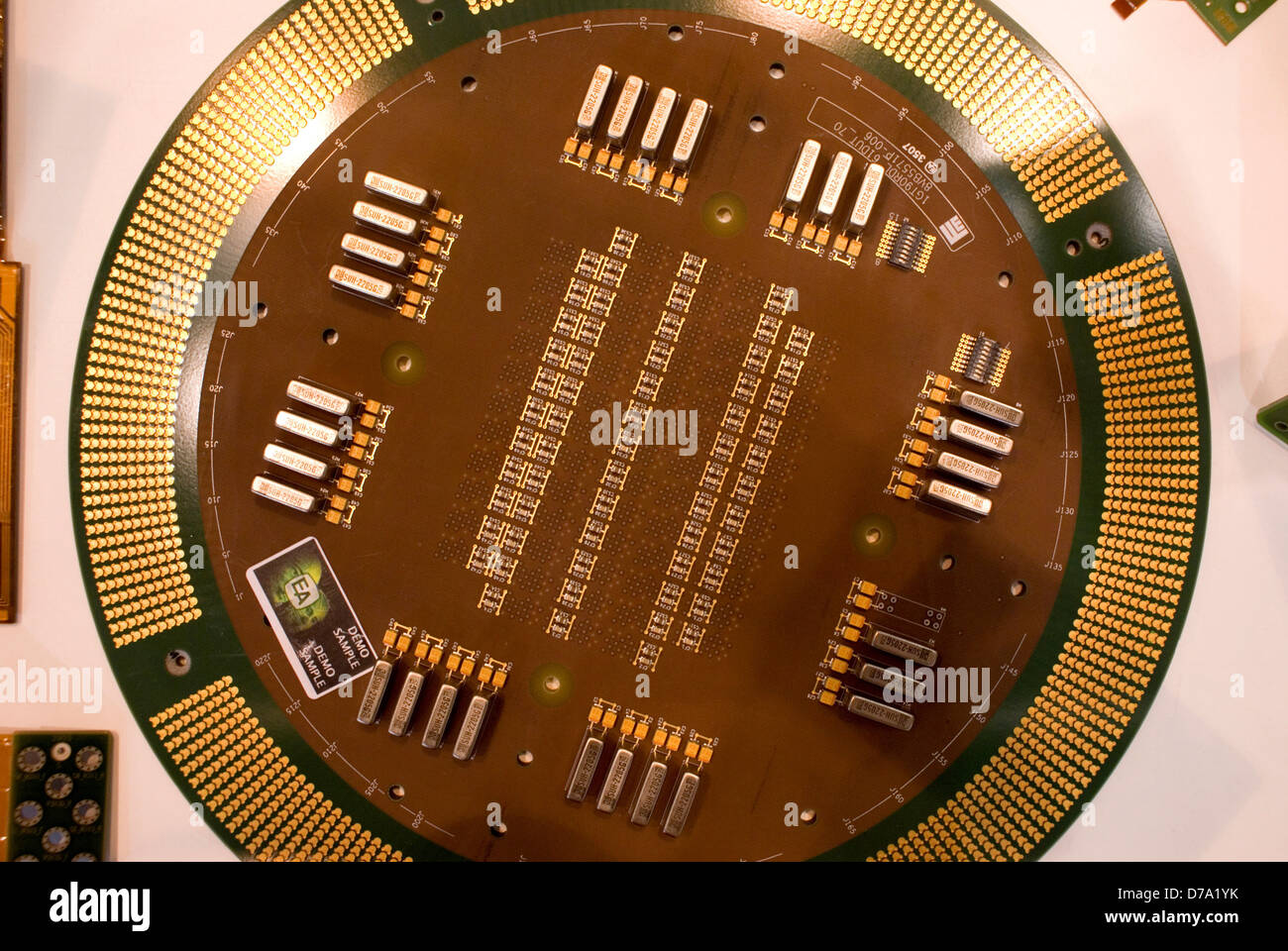 Circular printed circuit board Stock Photo
