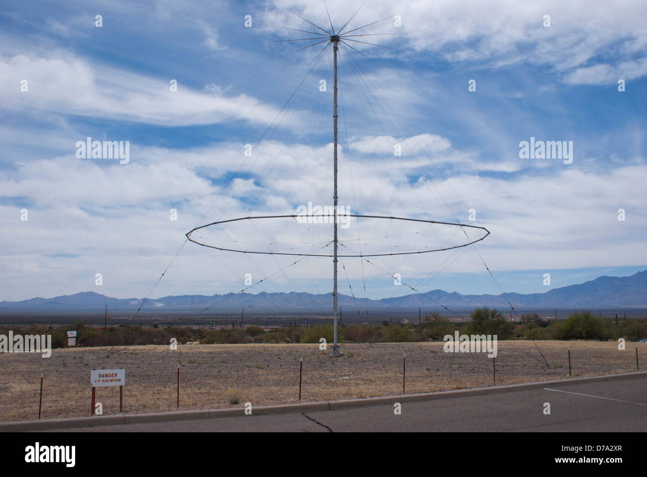 USA Arizona Tucson Discone radio antenna at Titan Missile Museum near Stock Photo