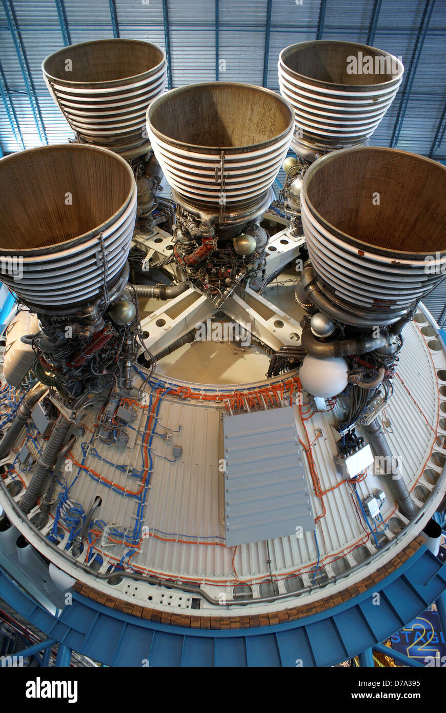 USA Florida Kennedy Space Center Saturn V second stage engines Stock