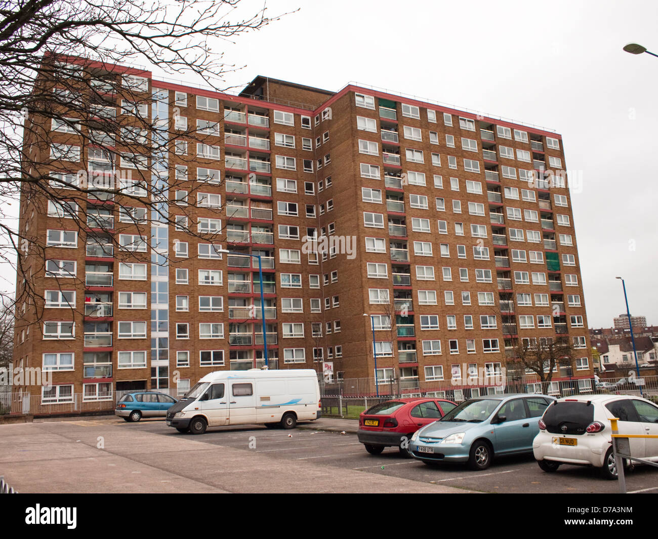 Tower block housing Bristol City England, Littlecross House, phillip st, Southville Stock Photo