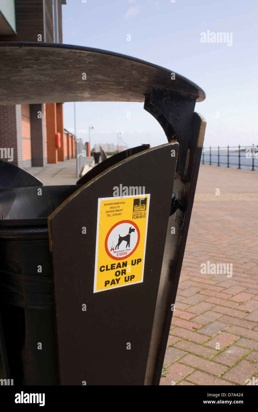 Dog waste bin in BarrowInFurness Cumbria England Stock Photo Alamy