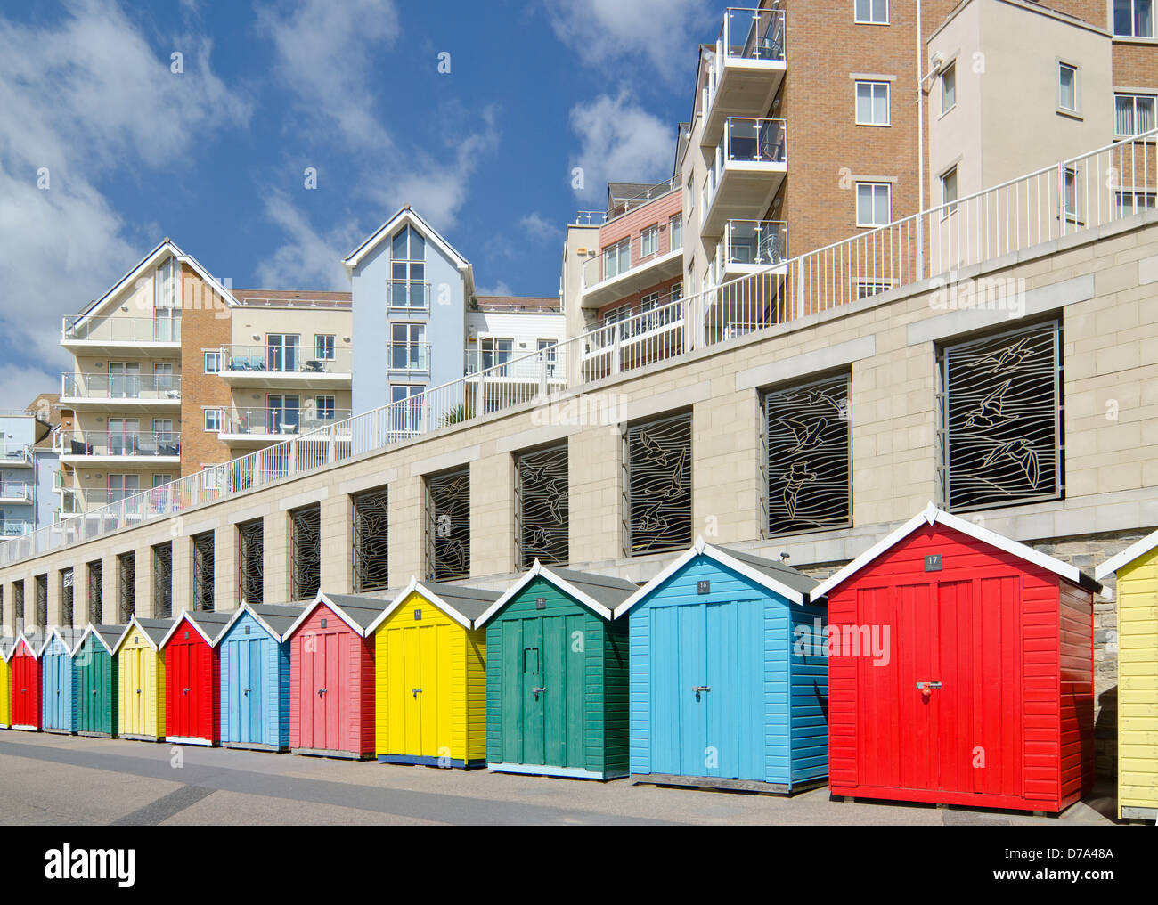 Colourful Beach huts at Dorset England UK Stock Photo Alamy