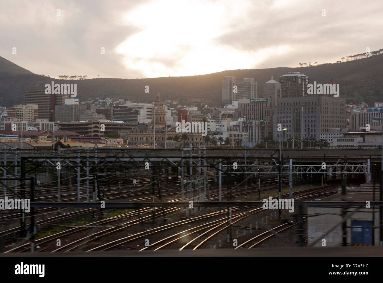 South Africa Cape Town railway tracks Stock Photo Alamy