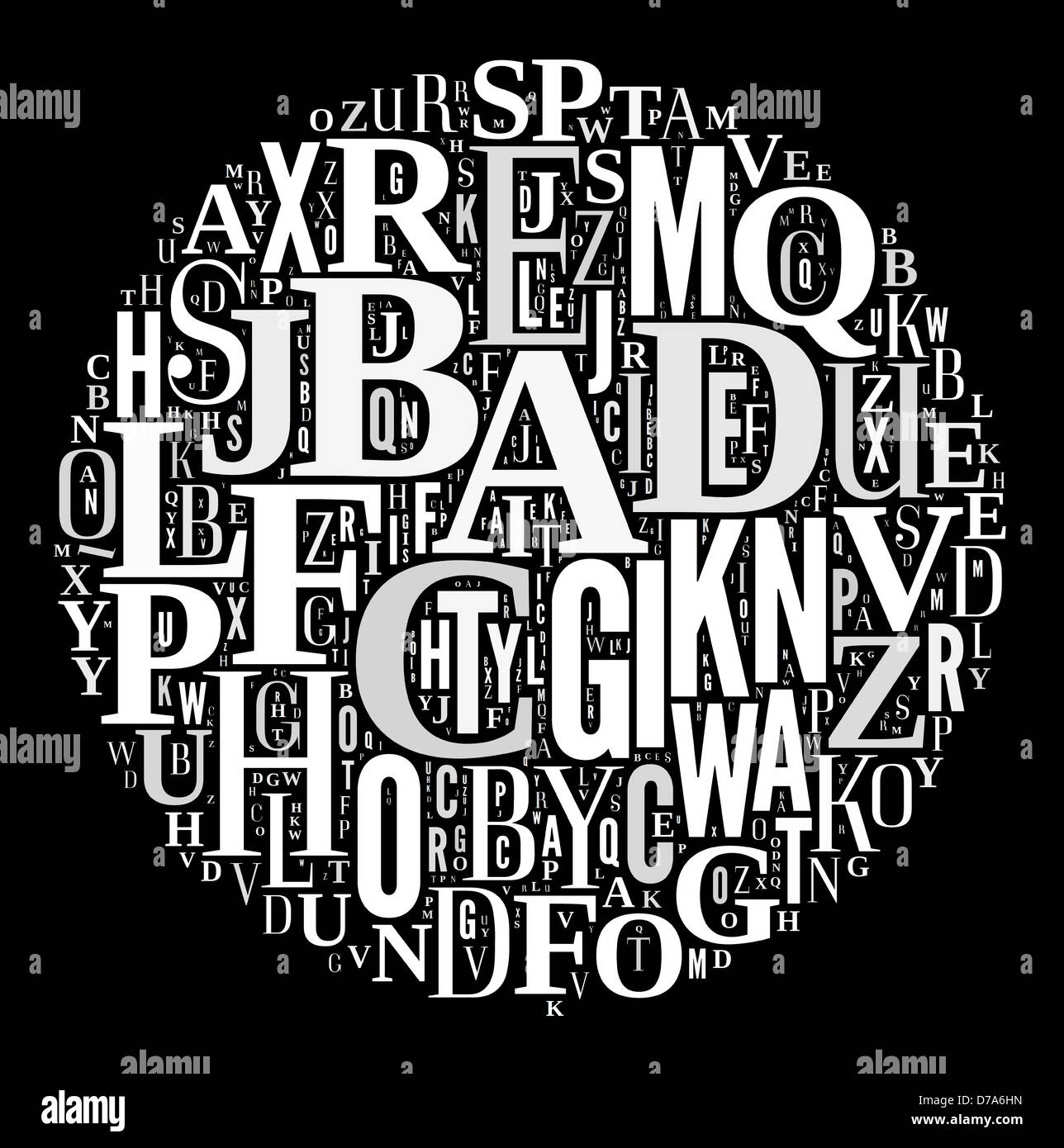 Alphabet Letters Black and White Stock Photos & Images - Alamy