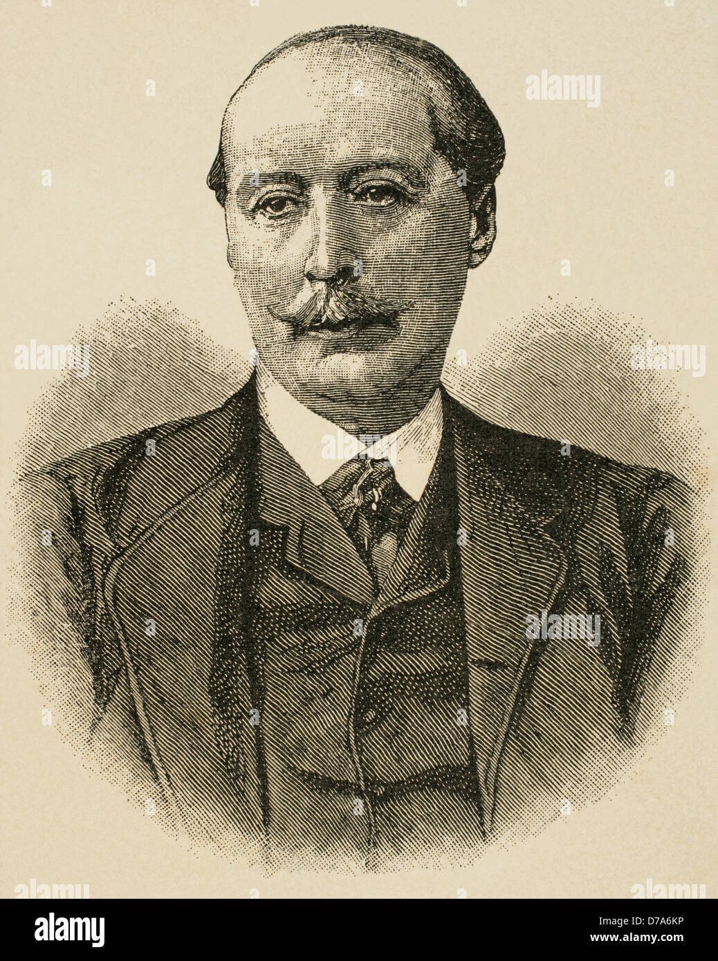 Paul von Hatzfeldt (1831-1901). Was a German diplomat. Portrait. Engraving. Stock Photo