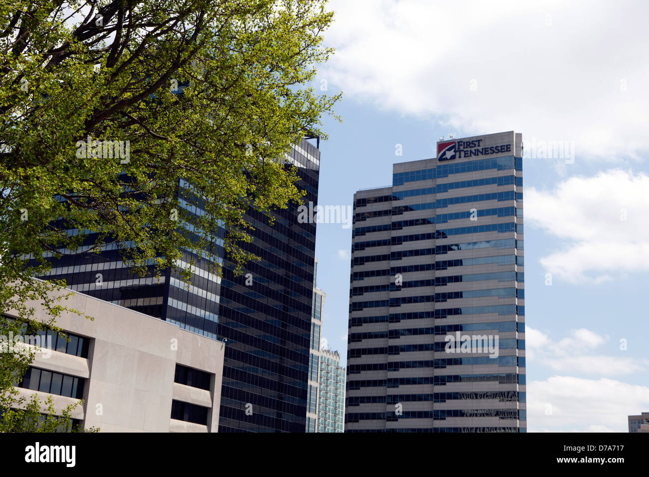 A view of the First Tennessee Bank building in Nashville, Tennessee