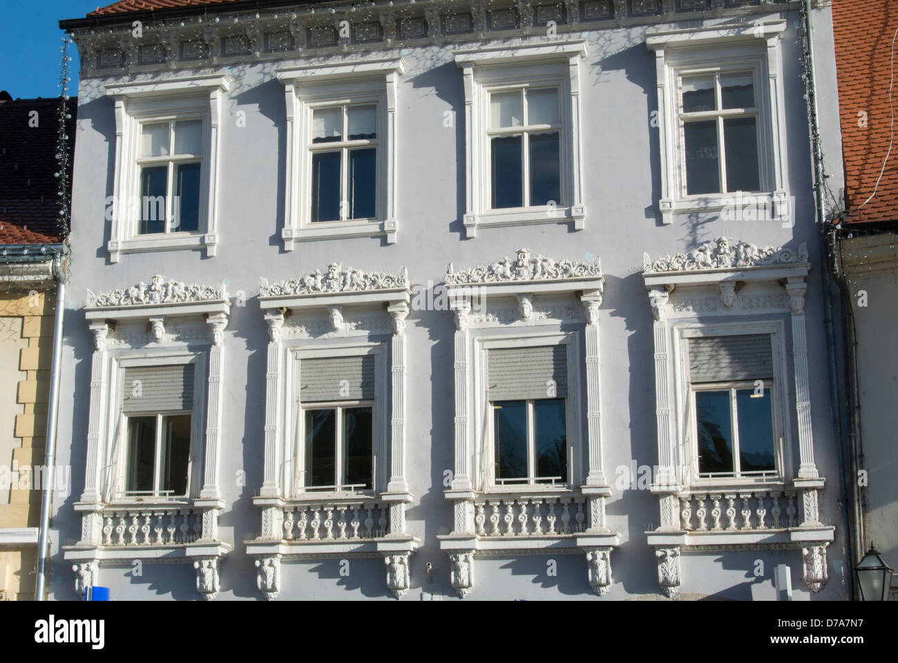 Classic frontal building, Samobor, central Croatia, Europe Stock Photo