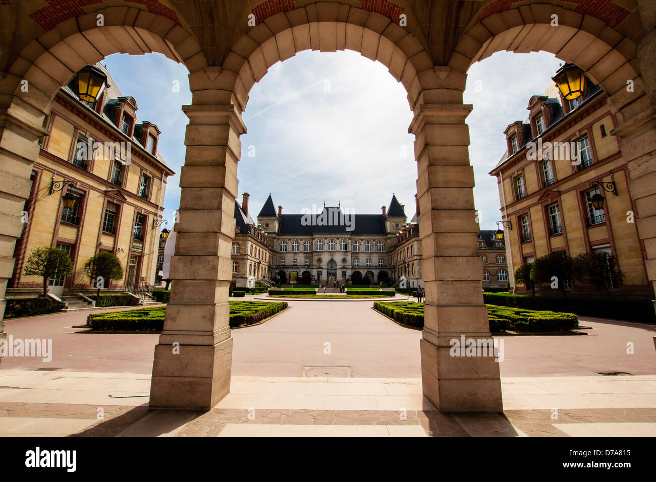 Arcade entrance of the University campus in Paris, France / The Cité Internationale Universitaire de Paris - Cité U Stock Photo
