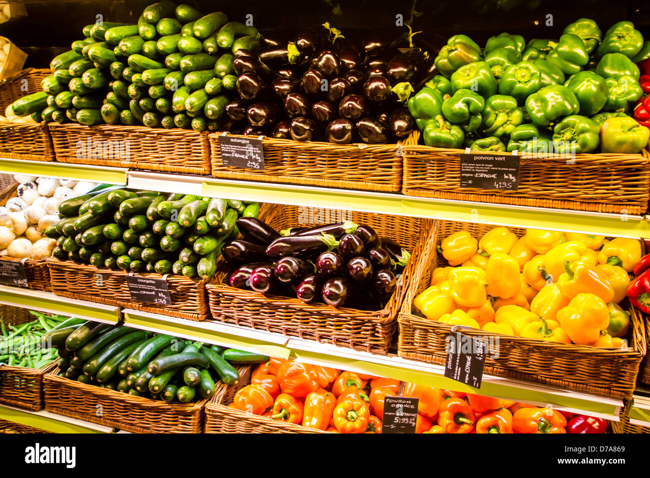 Fresh produce in the supermarket, France Stock Photo Alamy