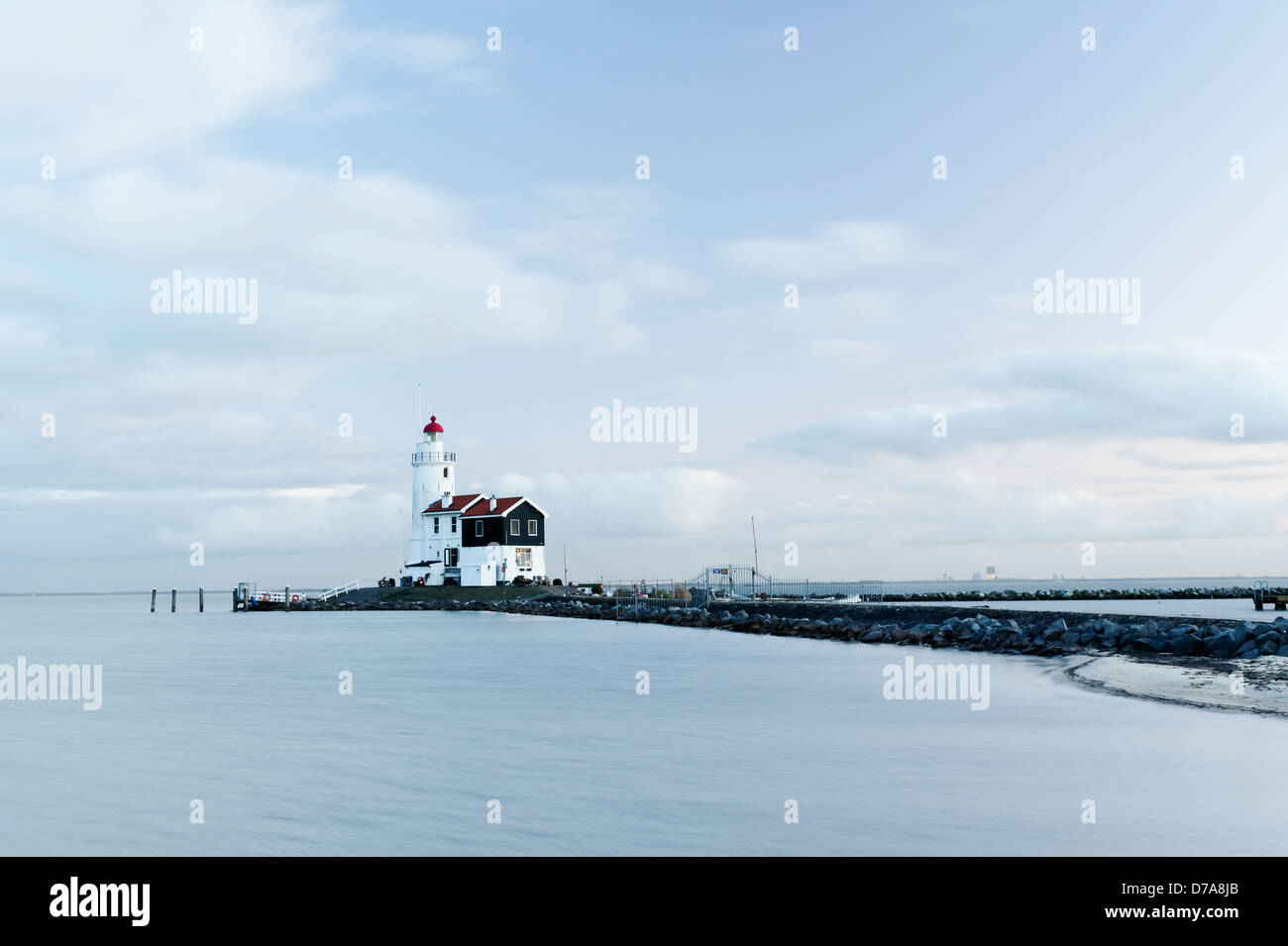Paard van Marken or the Horse Lighthouse in Holland, Netherlands in the evening light Stock Photo