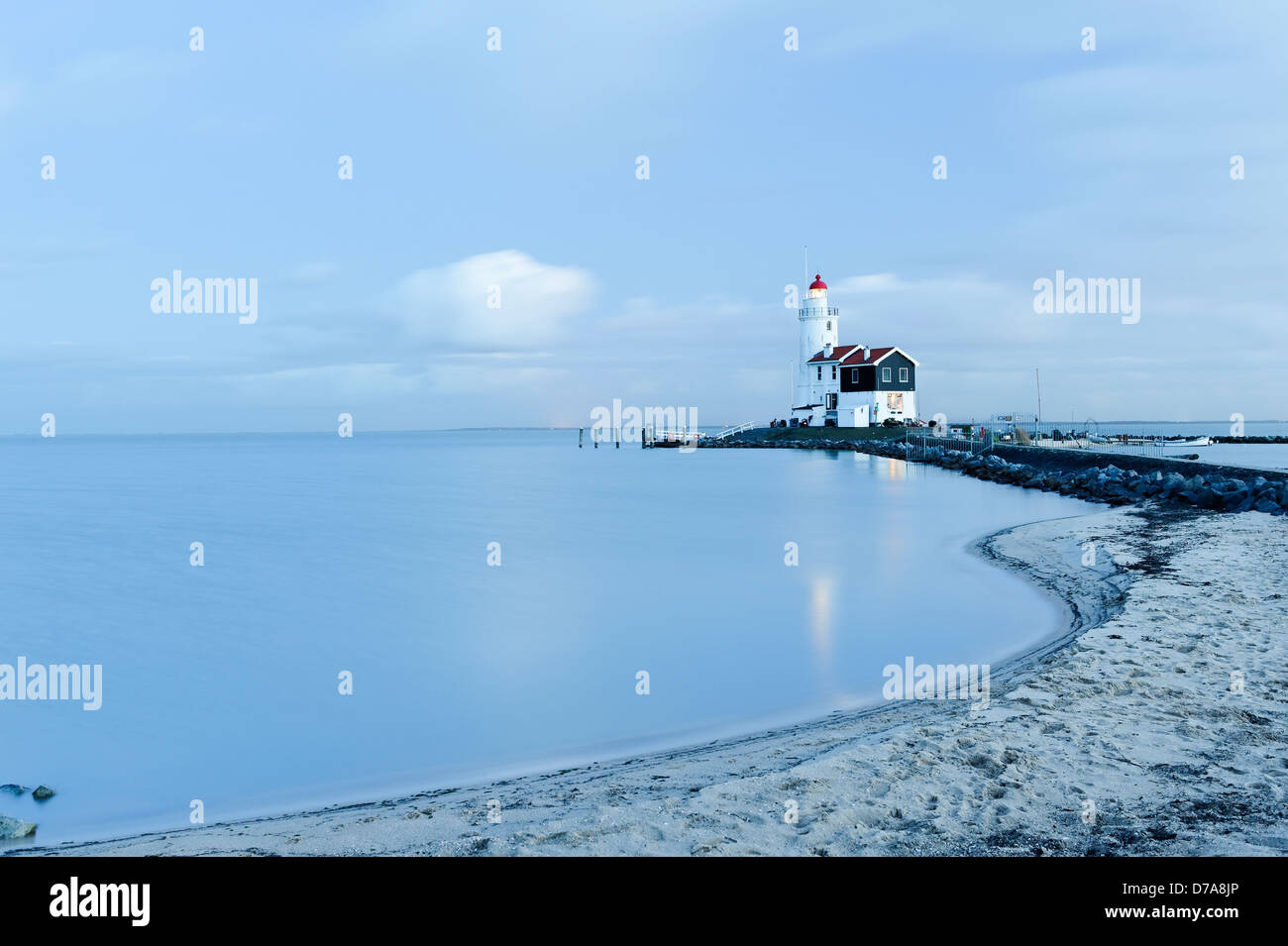 Paard van Marken or the Horse Lighthouse in Holland, Netherlands in the evening light Stock Photo