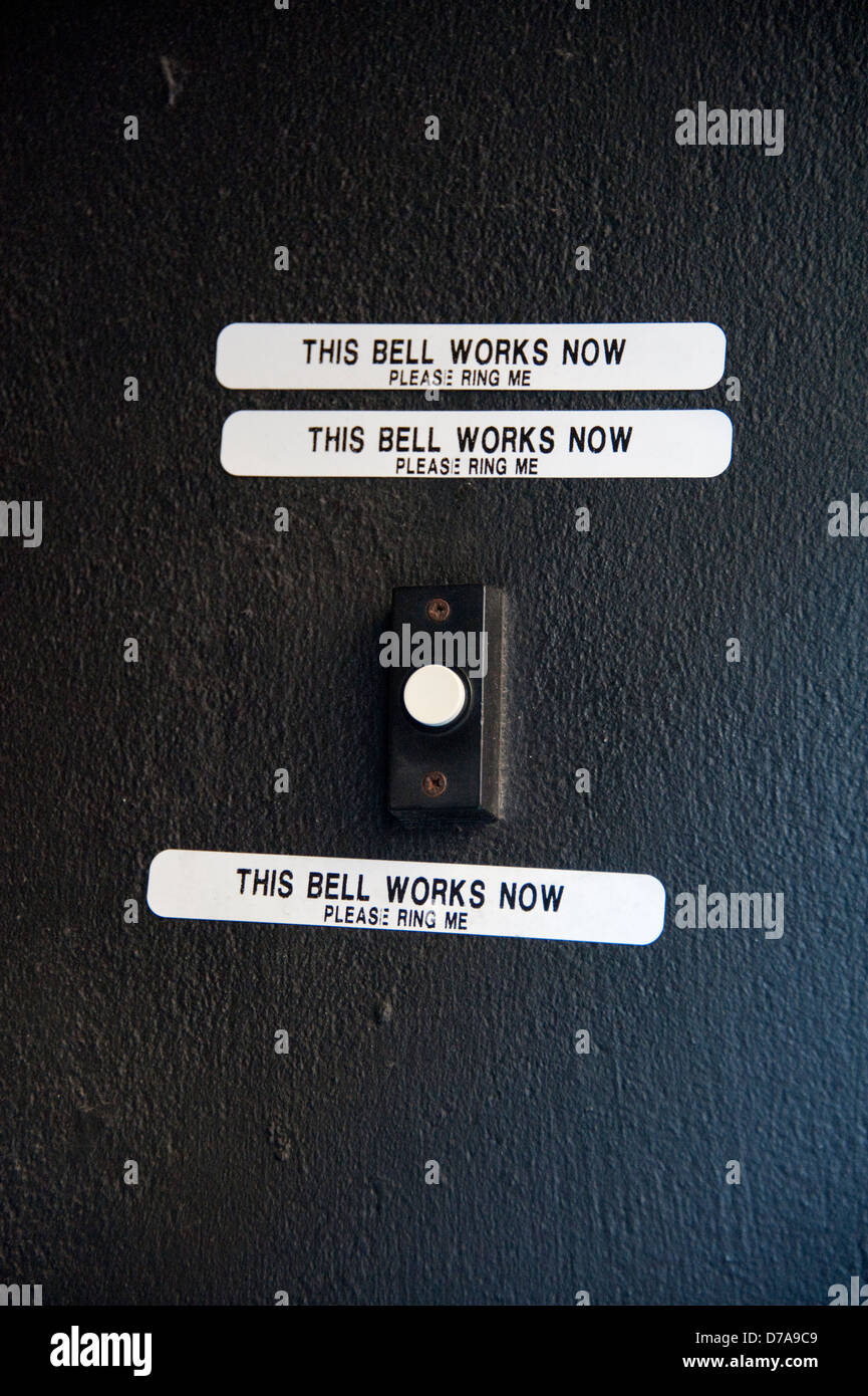 This Bell Now Works Please Ring Me Stock Photo