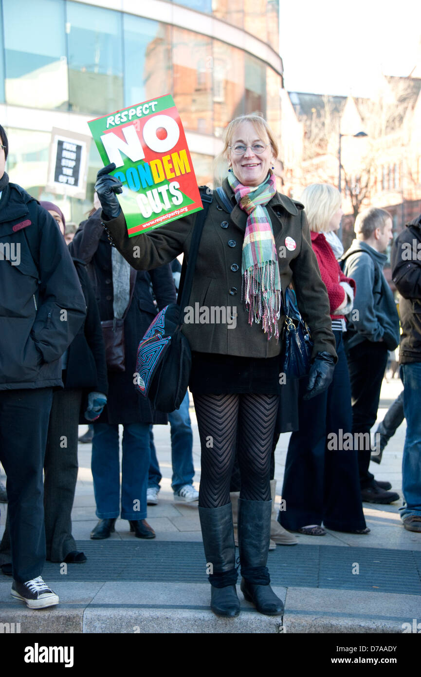 Education Funding Cuts Protester UK Stock Photo