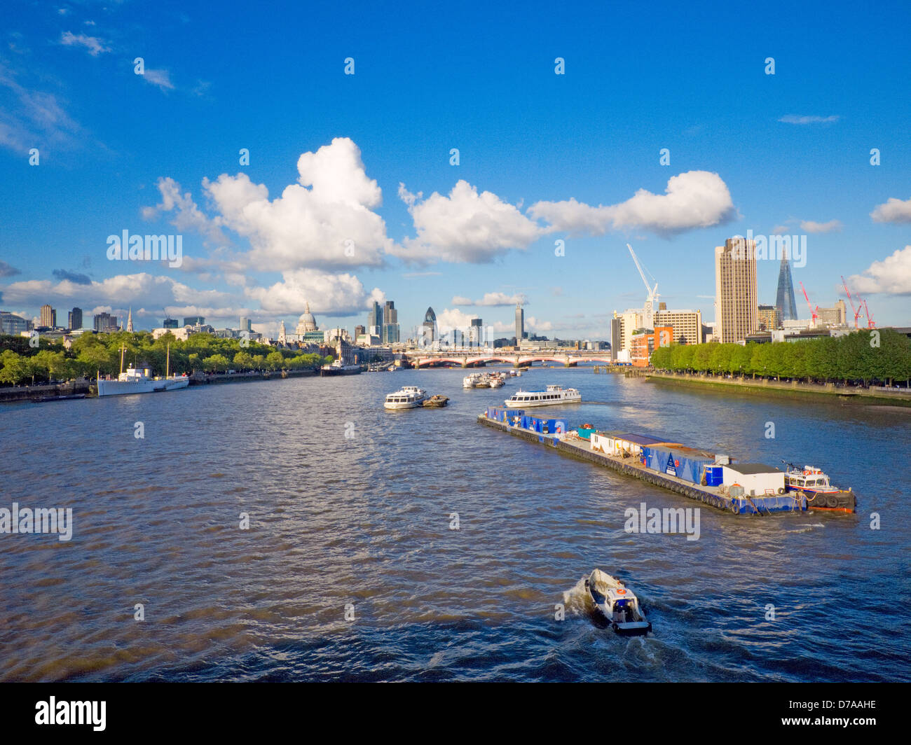 City of London from Waterloo Bridge Stock Photo