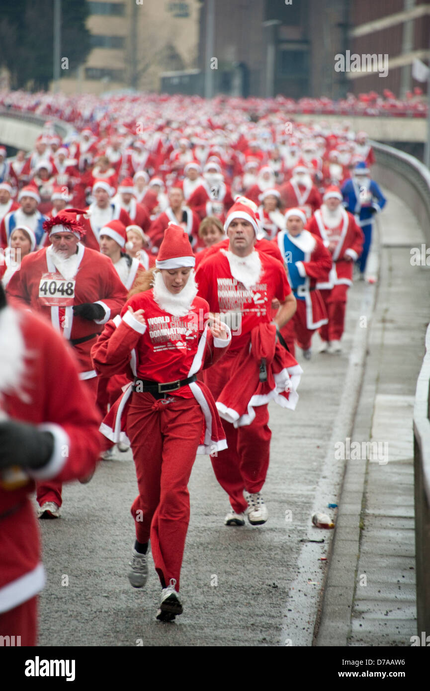 Father Christmas Santa Run Liverpool UK Stock Photo Alamy