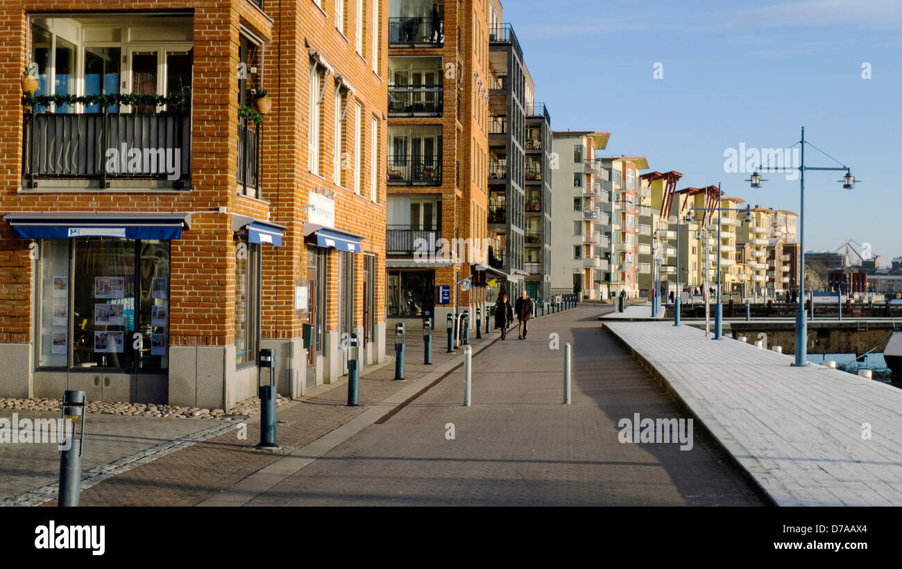 Göteborg Norra Älvstranden, New housing with apartments where the old shipbuilding yards used to be. Stock Photo