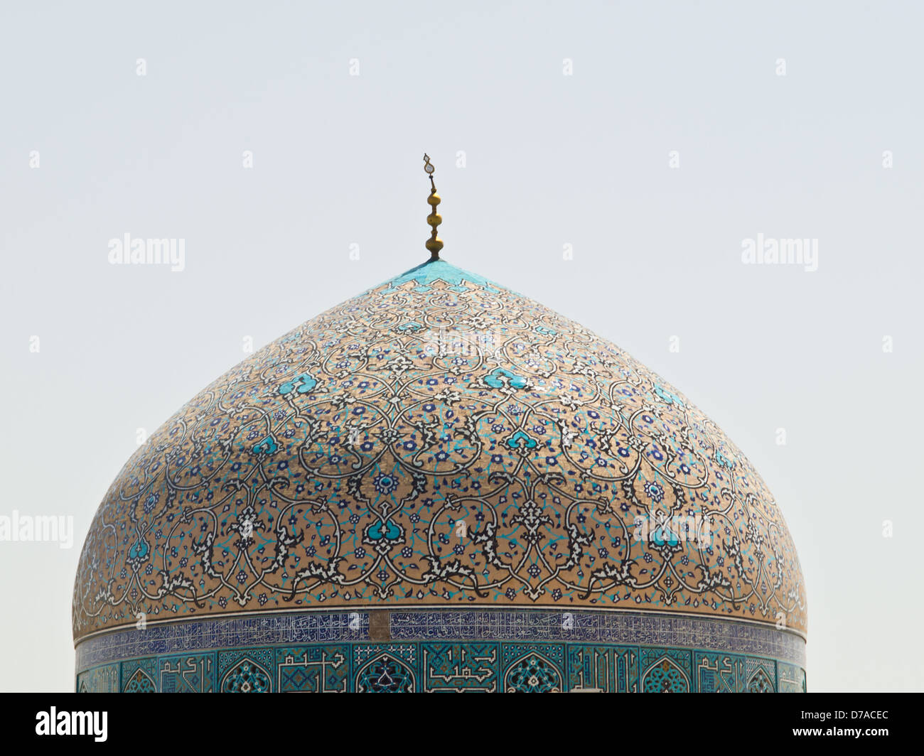 Dome of Sheikh Lotf Allah Mosque at Naqsh-e Jahan Square in Isfahan, Iran Stock Photo