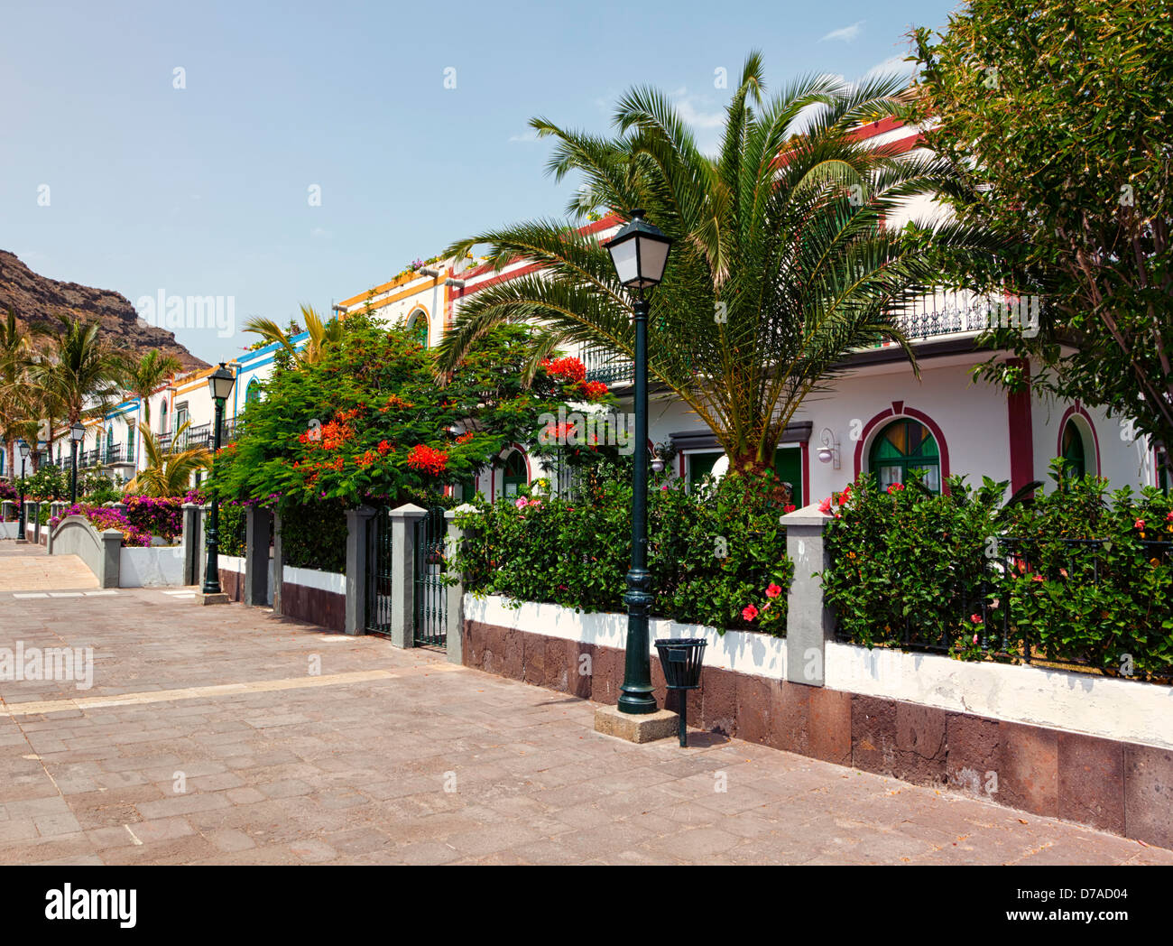 Colorful houses at Puerto de Mogan, Grand Canary Stock Photo
