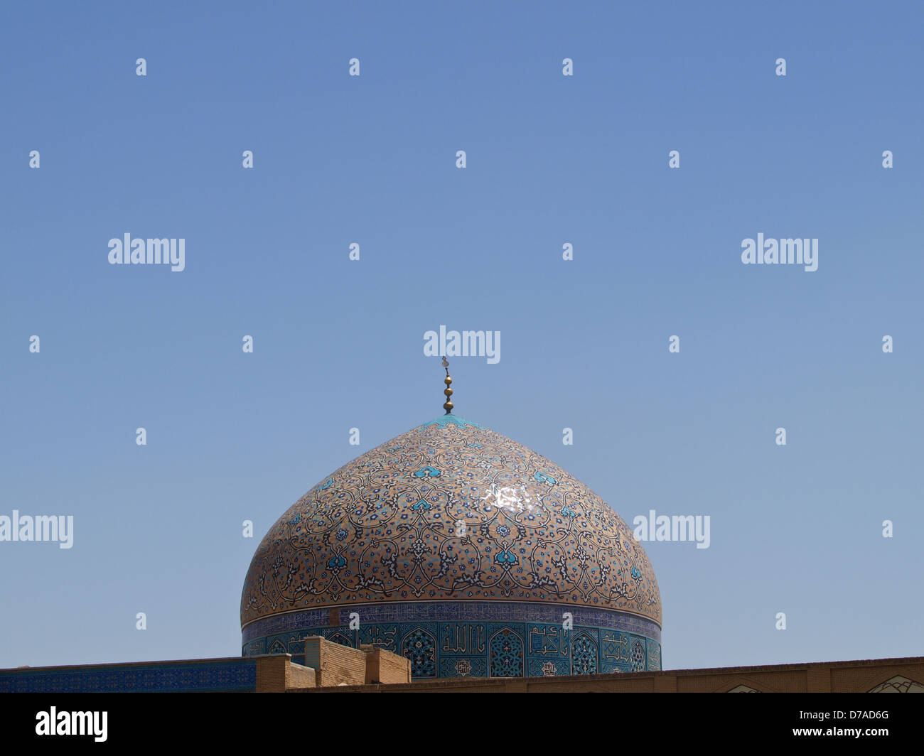 Dome of Sheikh Lotf Allah Mosque at Naqsh-e Jahan Square in Isfahan, Iran Stock Photo