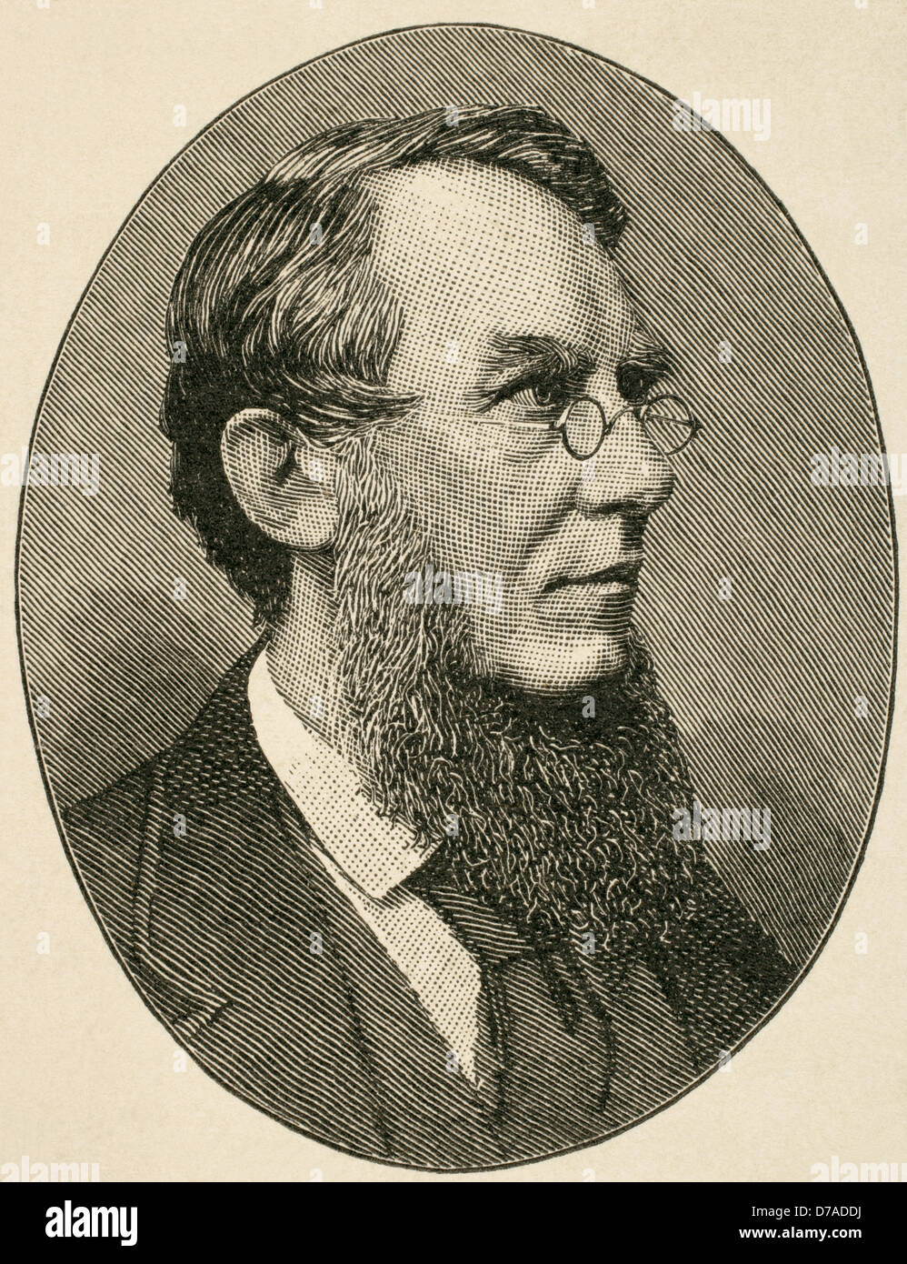 Sir Joseph Dalton Hooker (1817-1911). English botanist and explorer. Engraving. Universal History, 1885. Stock Photo