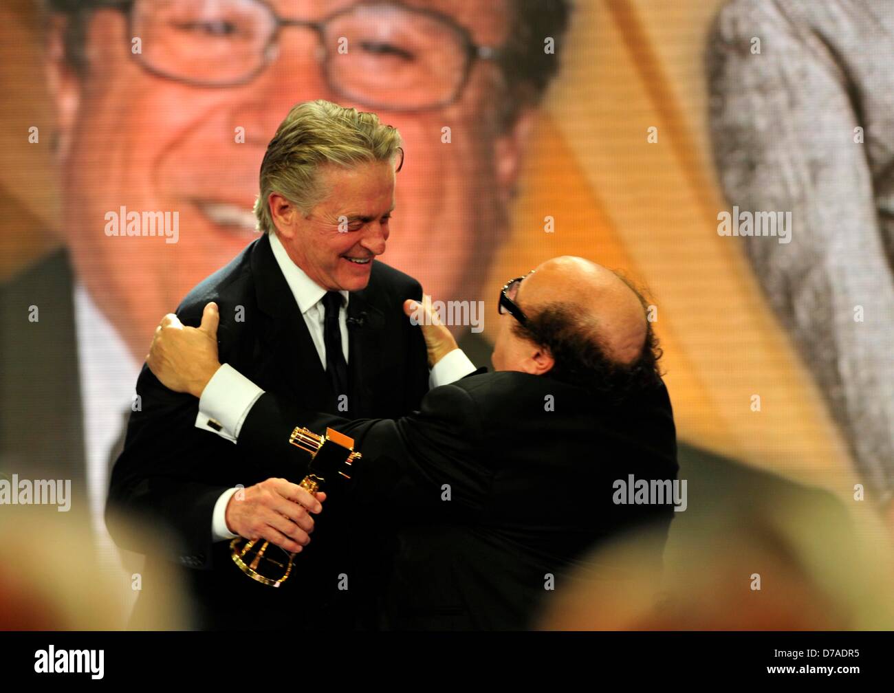 Michael Douglas (l) and Danny DeVito (r) at the Golden Camera 2010 awarding ceremony in Berlin on the 30th of January in 2010. Stock Photo