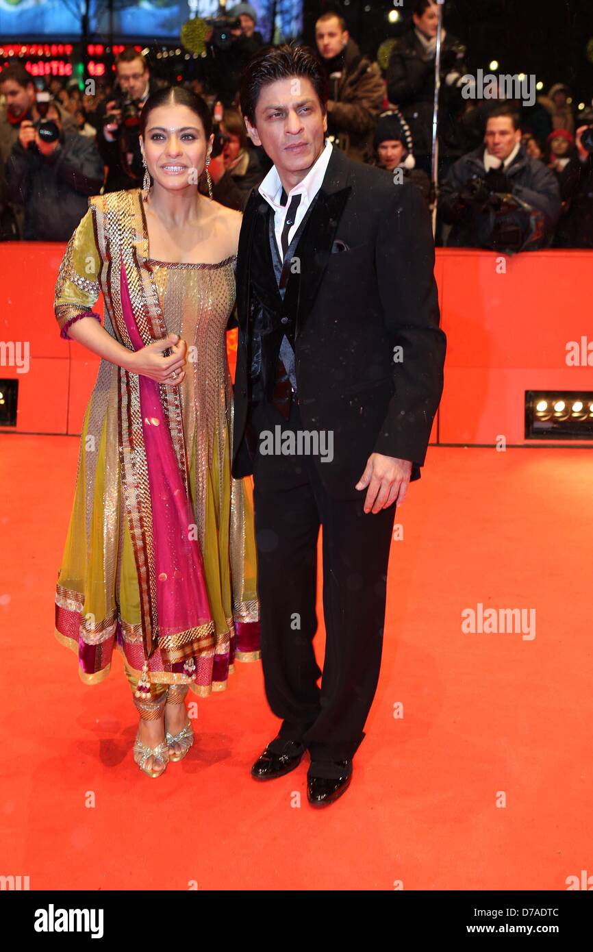 Kajol Devgan and Shah Rukh Khan at the premiere of 'My Name is Khan' during the Berlinale in 2010 on the 12th of February in 2010. Stock Photo