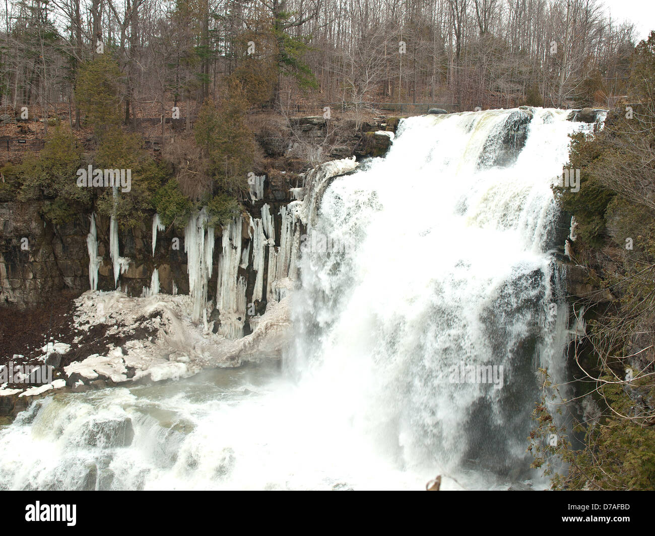 Chittenango Falls, Chittenango, New York in the wintertime Stock Photo