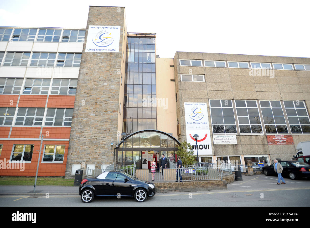 A general view of Merthyr Tydfil college in Merthyr Tydfil, Wales, UK. Stock Photo