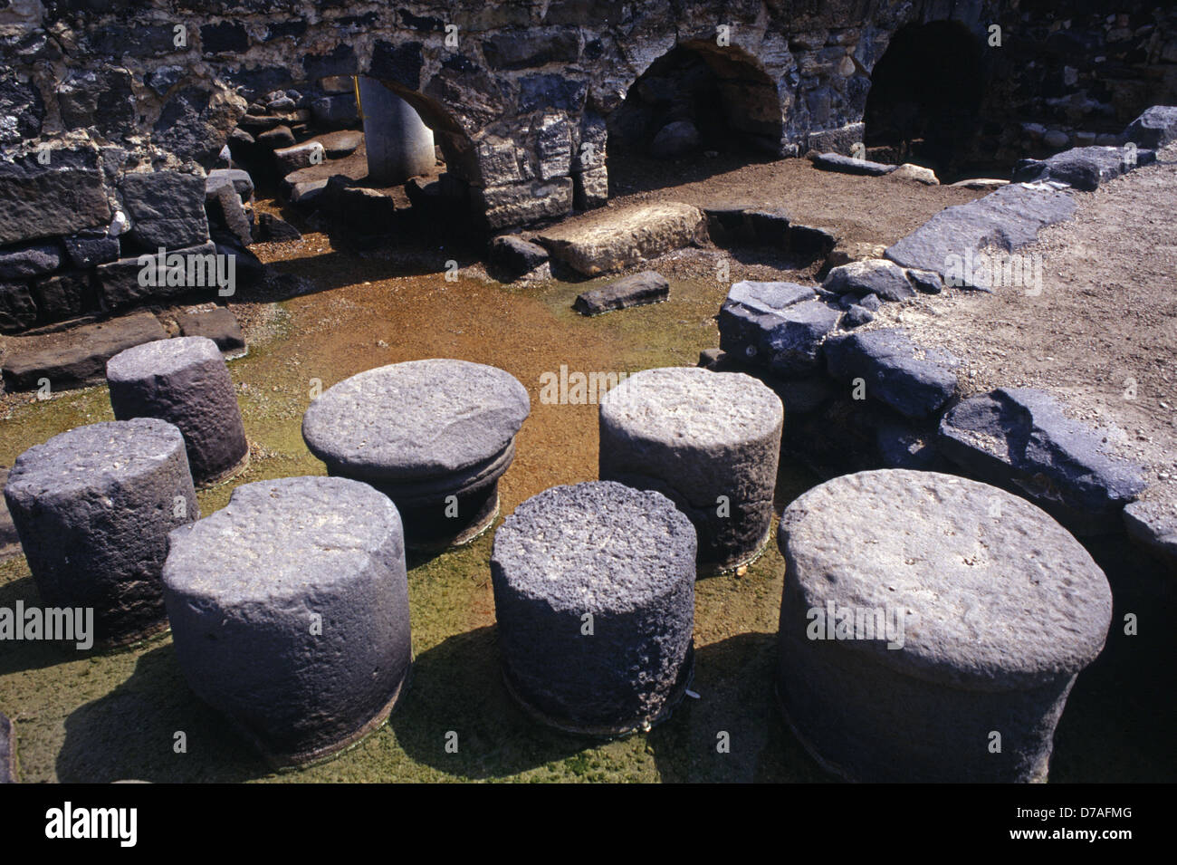 Remain of the ancient Roman therapeutic hot baths ditches in Hamat