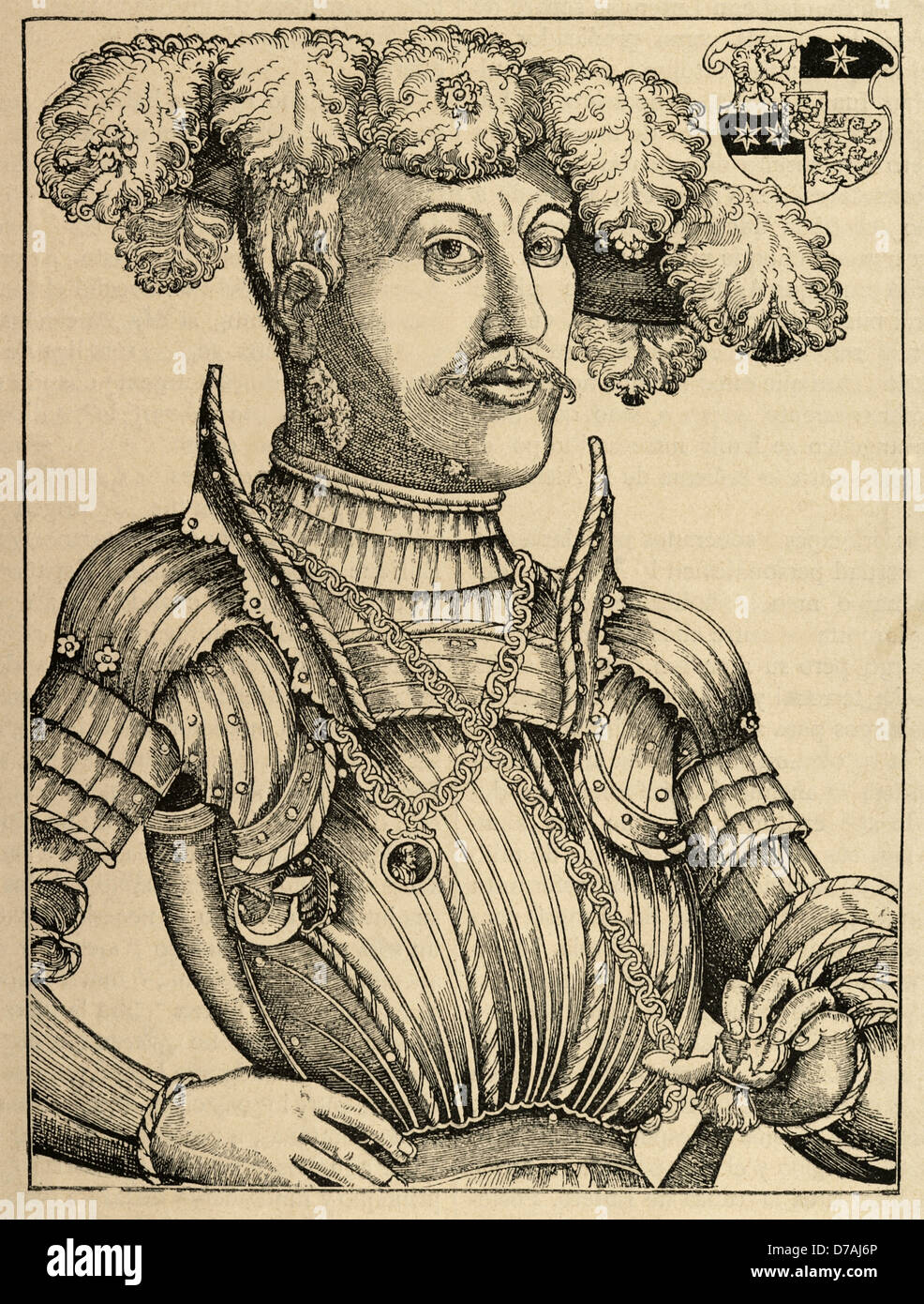 Philip I of Hesse (1504-1567) called The Magnanimous. Woodcut by Hans Brosamer (ca.1500-1554). Stock Photo