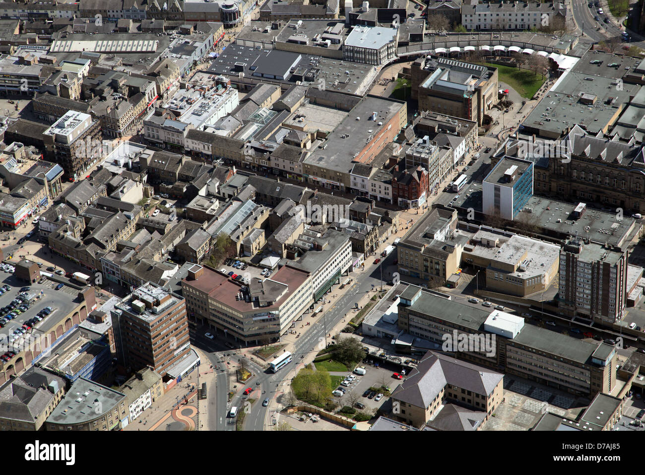 aerial view of Huddersfield town centre Stock Photo: 56167557 - Alamy