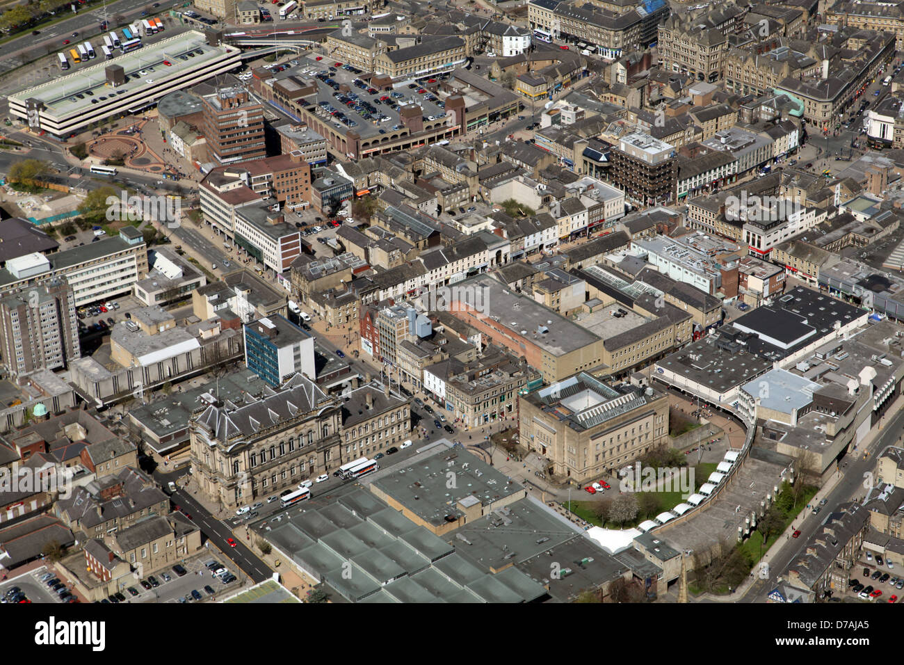 aerial view of Huddersfield town centre Stock Photo Alamy