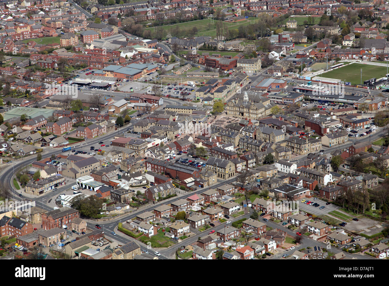 aerial view of Ossett near Wakefield, UK Stock Photo Alamy